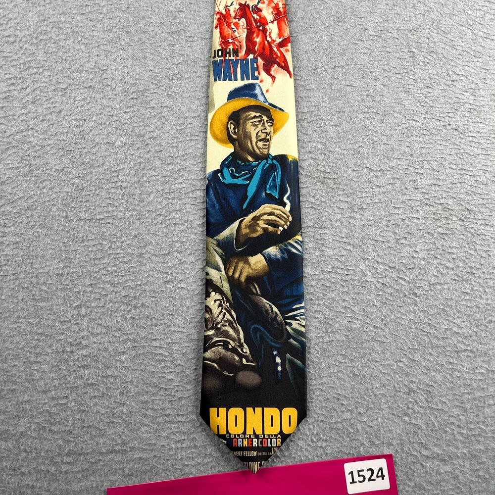 John Wayne Hondo Print Neck Tie Ralph Marlin 2003